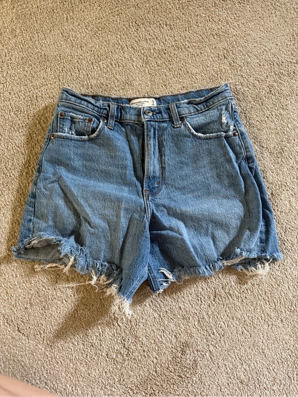 Abercrombie & Fitch Distressed Blue Denim Cutoff Shorts